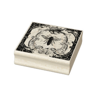 bijenstempel, gemengde mediale gewijzigde kunst rubberstempel