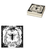  bijenstempel, gemengde mediale gewijzigde kunst 	rubberstempel (Gestempeld)