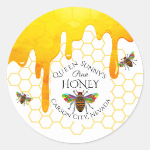Bijenteelt Apiary Honey Jar Classic Round Sticker