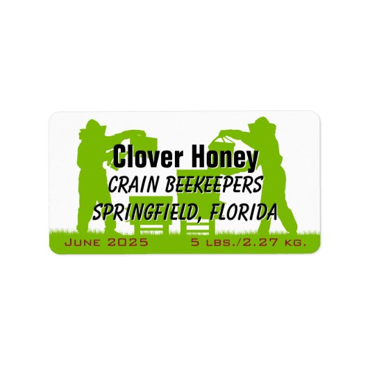 Bijenteelt en bijenkorven Silhouette Custom Honey Etiket (Voorkant)