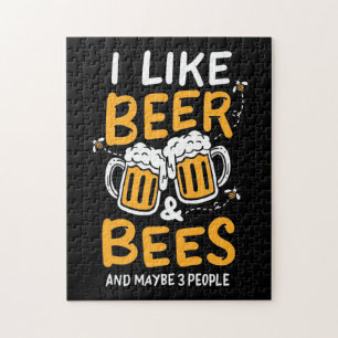 Bijenteelt Ik hou van bier en bijen Legpuzzel