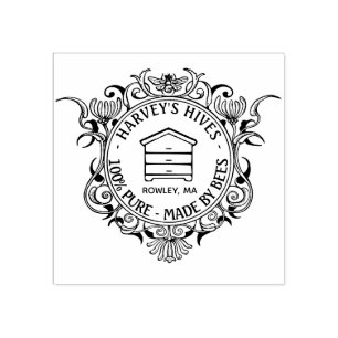 Bijenteelt-Lijst Elaborate Honeybee met Hive Rubberstempel