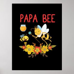Bijenteelt Papa Bee Flowers Poster