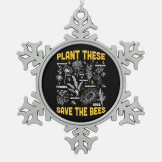 Bijenteelt | Plant met uitzondering van bijen Tin Sneeuwvlok Ornament