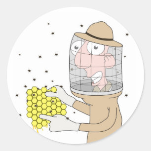 Bijenteelt Ronde Sticker