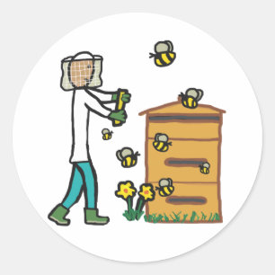 Bijenteelt Ronde Sticker