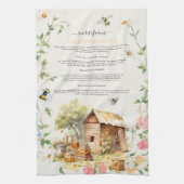 bijenteelt | Rustiek Boerderij Monogram Theedoek (Verticaal)