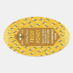 Bijenteler Apiary Honey Jar Labels Honeycomb bijen