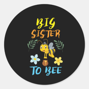 Bijenteler Kunst grote zuster voor bijen Ronde Sticker