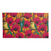 Bijentjes en papaver op sinaasappel kussensloop (Achterkant-Rechts)