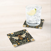  bijentuin vierkante kartonnen onderzetter (Insitu)