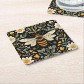  bijentuin vierkante kartonnen onderzetter (Schuin)