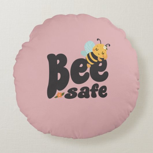Bijenveilig Schattige slapende bijen ontwerp Rond Kussen (Voorkant)