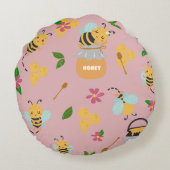 Bijenveilig Schattige slapende bijen ontwerp Rond Kussen (Achterkant)