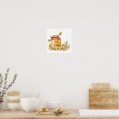 Bijenvol pot honing poster (Keuken)
