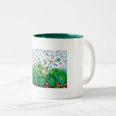 bijenvolk tweekleurige koffiemok (Voorkant rechts)