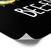 Bijenvriendelijke Funny Insect Bee Pun Dark BG Poster (Hoek)