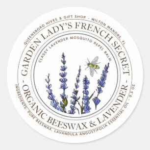 Bijenwas Lavendel Muggenwerende Lotion Bar Ronde Sticker