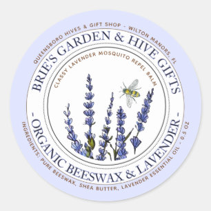 Bijenwas Lavendel Muggenwerende Lotion Bar Ronde Sticker