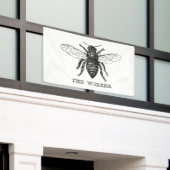 Bijenwerker Honing Zwarte hommel Spandoek (Buitenkant Gebouw)