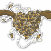 Bijenzwerm - Hartzwerm Sticker (Voorkant)