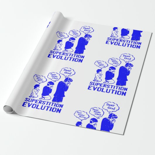 bijgeloof evolutie grappig cadeaupapier (Uitgerold)