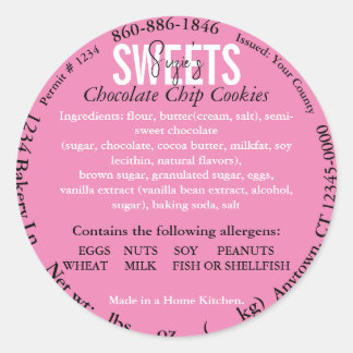 Bijgewerkt California State Cottage Law Ingrediënt Ronde Sticker