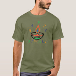 Bijgewerkt Diya - Happy Diwali Tricolor Design T-shirt