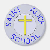 Bijgewerkt Saint Alice Blauw/grijs en goud Patch Magneet (Voorkant)