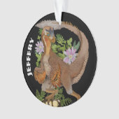 Bijgewerkt TemplatePersonalized Naam Dinosaur Rapt Ornament (voorkant)