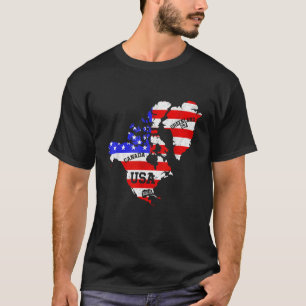 Bijgewerkte kaart van Amerika USA Canada Groenland T-shirt