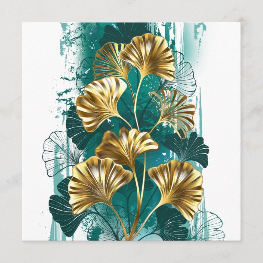 Bijkantoor met Golden Leaves Ginko Biloba Advieskaart (Voorkant)