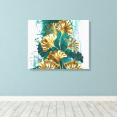 Bijkantoor met Golden Leaves Ginko Biloba Canvas Afdruk (Insitu (Houten vloer))
