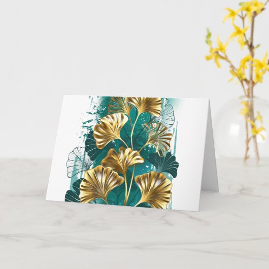 Bijkantoor met Golden Leaves Ginko Biloba Kaart (Gele Bloem)
