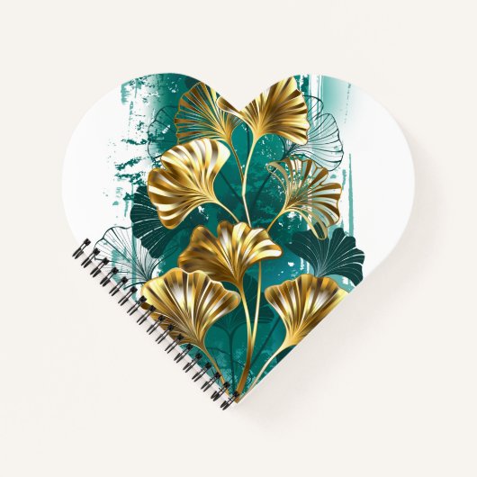 Bijkantoor met Golden Leaves Ginko Biloba Notitieboek (Voorkant)