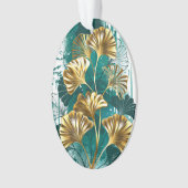 Bijkantoor met Golden Leaves Ginko Biloba Ornament (voorkant)