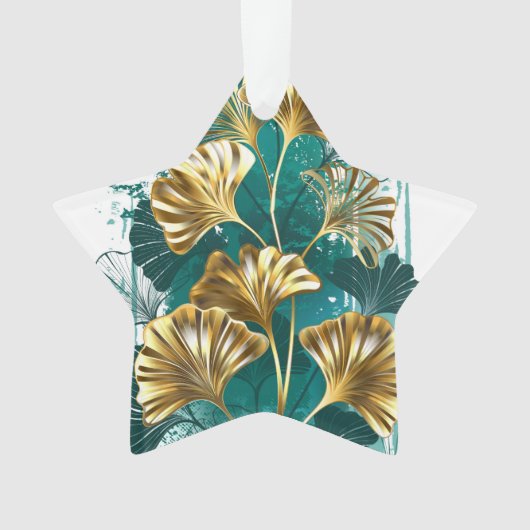 Bijkantoor met Golden Leaves Ginko Biloba Ornament (voorkant)