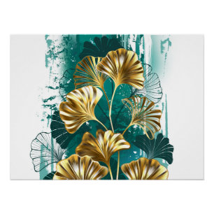 Bijkantoor met Golden Leaves Ginko Biloba Perfect Poster