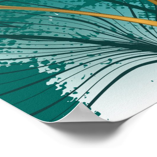 Bijkantoor met Golden Leaves Ginko Biloba Poster (Hoek)