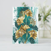 Bijkantoor met Golden Leaves Ginko Biloba RSVP Kaartje (Staand voorkant)