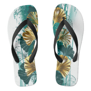 Bijkantoor met Golden Leaves Ginko Biloba Teenslippers