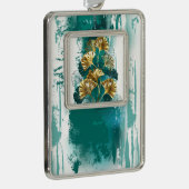 Bijkantoor met Golden Leaves Ginko Biloba Verzilverd Kader Ornament (Rechts)