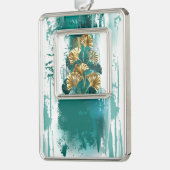 Bijkantoor met Golden Leaves Ginko Biloba Verzilverd Kader Ornament (Links)