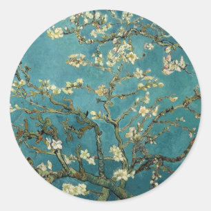 Bijkantoren met Almond Blossom door Vincent Van Go Ronde Sticker