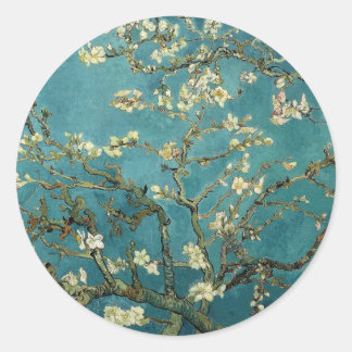 Bijkantoren met Almond Blossom door Vincent Van Go Ronde Sticker