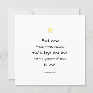 Bijkomende e-offerte 1 Corinthians 13:13-kaart Feestdagenkaart