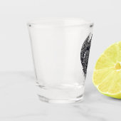 bijl en schild shot glas (Links)