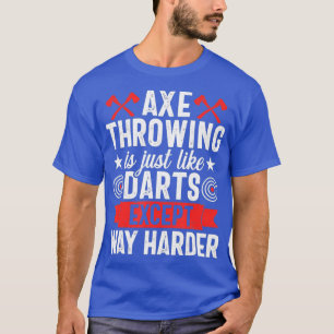 Bijl gooien spel grappige darts hakbijl houthakker t-shirt