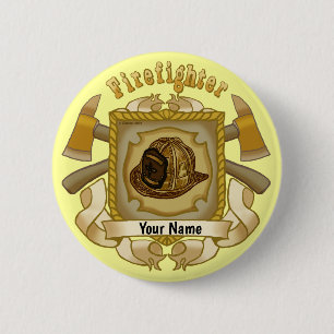 Bijl Shield FireFighter pin Ronde Button 5,7 Cm