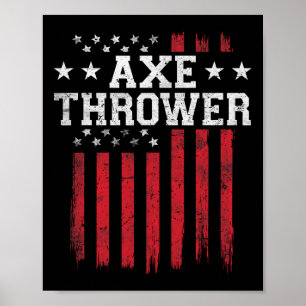 Bijlwerper Trotse Amerikaanse vlag USA Patriot Pat Poster